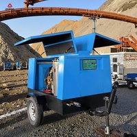 Compresseur d'air portable diesel à vis lubrifié certifié CE avec bloc compresseur pour l'industrie minière 160 CFM 13/14 bars