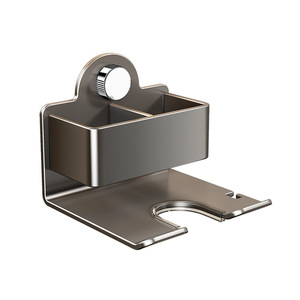 Wall Mounted Hair Dryer Holder Titanium Space Gray Punch Free Storage Bracket For Bathroom - Product Image 5