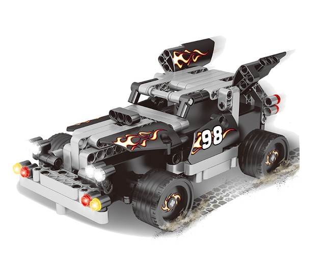 QIZHILE 194pcs 3.7V 4CH RC Racing Car Building Blocks Set Toy With USB Cable Bricks Car,toys Building Rc Car Blocks