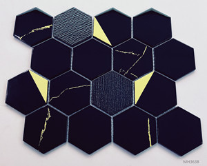Carreau de mosaïque en marbre de conception hexagonale 3D de luxe style <span class=keywords><strong>parquet</strong></span> moderne pour balcon, sol de piscine pour application de salon - Product Image 4