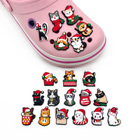 Aksesoris Sepatu Clog Seri Kucing Lucu Natal Runtong SC-211, Gantungan & Hiasan DIY, Model Plastik PVC, Buatan China