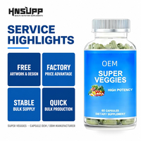 Vente directe du fabricant OEM de capsules de légumes mélangés, capsules de suppléments multivitaminés et minéraux, marque propre
