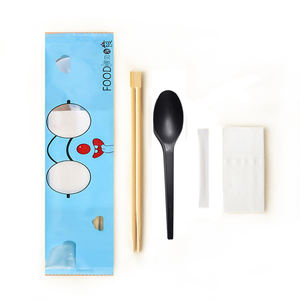 Ensemble de couverts en bambou jetables biodégradables Tensoge Baguettes à <span class=keywords><strong>sushi</strong></span> Serviette à emporter <span class=keywords><strong>Kit</strong></span> de cuillère chinoise pour restaurants hôtels - Product Image 6