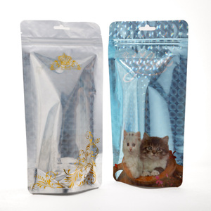 Customized Composite Resealable Zipper Stand up Zip Pouch Cat Dog <strong>Pet</strong> <strong>Food</strong> Puffed Cereal Packaging Hologram Mylar Bags - Product Image 6