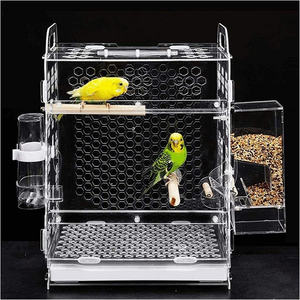 ขายส่งโปร่งใสคริลิคนกกรงรังนกแก้วคานารีผู้ให้บริการสำหรับทั้งกลางแจ้งและในบ้าน - Product Image 3