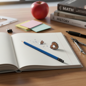 Matita Blu per Scuola con Gomma 2B/2H/HB, Motivo Esagonale, Materiale Carta e Plastica, Lunghezza 190mm, Durezza D=7,3 - Product Image 3