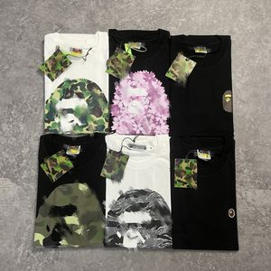 T-shirt a maniche corte in 100% puro cotone, estiva, di tendenza, con stampa di scimmie e cartoni animati, modello ampio e alla moda, con stampa APE. - Product Image 3