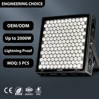 Projecteur LED Ultra Haute Puissance 600W 1000W 2000W Étanche IP66 pour Grue Tourneuse, Stade, Lentille Matricielle, Projecteur Industriel
