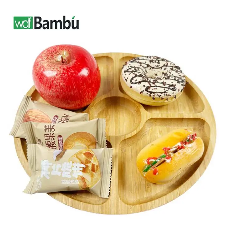 Plato de bambu de alta calidad, cargador de bambú, platos de porción, vajillas assiettes Plats Pratos geschirr, plato de bambú para restaurantes