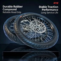 Ensemble de roues Supermoto en alliage d'aluminium CNC KYZ 17 pouces Talaria MX3 MX4 Argent chromé Anodisé Kit complet pour vélo électrique et moto tout-terrain