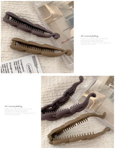 Molletta per capelli Vintage grande in plastica opaca a Banana grande stile francese in resina retrò donna Accessoires per capelli per ragazze - Product Image 4