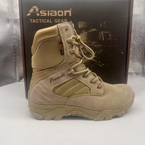 รองเท้าบูทหนังวัวแท้สีดำเขียว รุ่น TSB10 แบบหุ้มข้อสูง สไตล์เดสเซิร์ท พร้อมซิปด้านข้าง สำหรับงานหนัก รองเท้าคอมแบท Delta Aisaon - Product Image 4