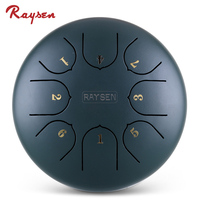 6 Inch 8 Notes Steel Tongue Drum C5-major Percussion Instrument Raysen LHG8-6 Wholesale with Mallets & Bag
