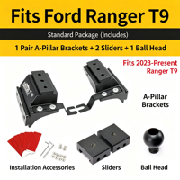 Support de fixation pour projecteur de capot en aluminium CNC de haute qualité pour Ford Ranger T8 T9, support de montage pour éclairage de travail LED, accessoires tout-terrain, 1 paire