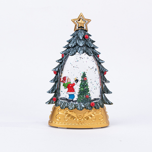 Árbol de Navidad LED con globo de nieve Nevadas eléctricas Decoración de iluminación Adornos de escritorio Luz nocturna para Navidad - Product Image 4