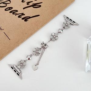 女性用高級カラフルな5つの花びらステンレス鋼調整可能なピンクウォッチストラップ交換バンド時計シリーズ - Product Image 4