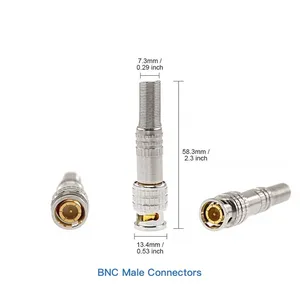 HD Video Male Connector BNC with Spring for CCTV Security