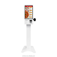 Kiosco de terminales de sistema POS táctil inteligente para interiores de 23,8-32 pulgadas, máquina de pago automático capacitiva, quiosco de pedidos de pago de autoservicio SDK