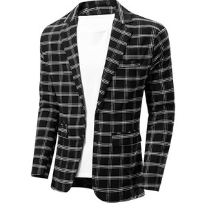 Nouvelle Veste de Costume Décontractée à <span class=keywords><strong>Carreaux</strong></span> à Manches Longues pour <span class=keywords><strong>Homme</strong></span> – <span class=keywords><strong>Blazer</strong></span> Tendance en Promotion - Product Image 1