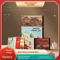 Wang Jiangnan Wuyi Mountain Rock Tea Da Hong Pao Lapsang Souchong Teh Melati Set Kotak Hadiah Gaya Cina untuk Festival Pertengahan Musim Gugur