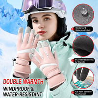 Gants de ski doublés polaire, coupe-vent, épais, compatibles écran tactile, thermiques pour la conduite en hiver à vélo électrique et le cyclisme par temps froid