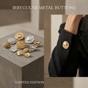 Bottone in Lega di Zinco con LOGO Personalizzato, Stile Vintage Dorato, Texture Lava Irregolare, Design Avanguardista e Scultoreo per <span class=keywords><strong>Blazer</strong></span> e Abbigliamento di Alta Gamma - Product Image 3