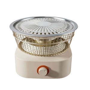 Электрическая сковорода-гриль YZQ-11 с регулировкой температуры, универсальная, для использования в помещении/на улице, бездымная, из нержавеющей стали, настольная, с защитой от перегрева - Product Image 1