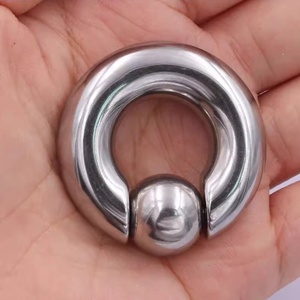 <span class=keywords><strong>Piercing</strong></span> Labret de Acero Inoxidable BCR para Labio y Oreja, Anillo de Calibre <span class=keywords><strong>Grande</strong></span> con Bola Cativa, Anillo PA con Mecanismo de Resorte - Product Image 4