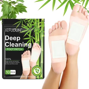 Private Label 10pcs Natural Herbal Health Care Detox Foot Pads Ginger Bamboo Detox Foot Patches