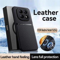 Étui de téléphone élégant en cuir texturé pour Redmi Note 15/Note 15 Pro/Note 15 Pro+ Protection double matériau TPU+PC Absorption des chocs