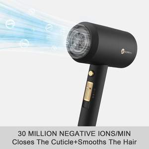 Sèche-cheveux ionique professionnel en plastique 1800W, séchage rapide, faible bruit, <span class=keywords><strong>électrique</strong></span> avec cordon, 3 vitesses, 2 embouts et 1 grand diffuseur - Product Image 3