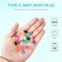 Capuchon anti-poussière transparent en PC coloré avec boucle, protège-poussière USB pour iPhone, tablette, ordinateur portable, port de charge Type C