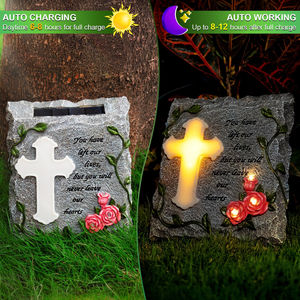 Cruz DE <span class=keywords><strong>LA</strong></span> <span class=keywords><strong>Biblia</strong></span> Jardín Luces solares Memorial Grave Stone Lawn Yard Patio Cementerio Decoraciones para seres queridos Resina Artesanía - Product Image 3