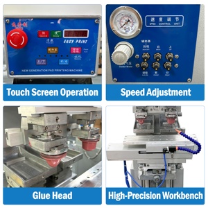 Nhà Máy Giá 2-đầu in 2 màu bán tự động <span class=keywords><strong>Pad</strong></span> máy in với Ink Cup cho in ấn ping pong Balls và quả bóng golf - Product Image 2