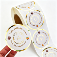 Étiquettes rondes personnalisées en vinyle imperméable pour bocaux d'aliments biologiques et flacons cosmétiques, impression UV, résistantes à l'huile, taille et forme personnalisées