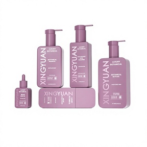 Flaconi rettangolari piatti di alta gamma a parete spessa per la cura della persona, con pompa per shampoo, siero per la cura della pelle, olio essenziale, personalizzabili. - Product Image 1