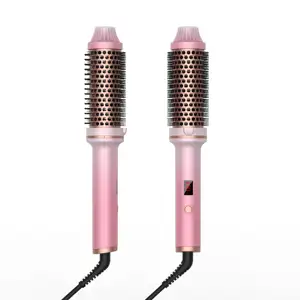 Curler 450F Hot Comb Hair Straightener Brush With Negative Iron Hair Curler And Straightening Brush