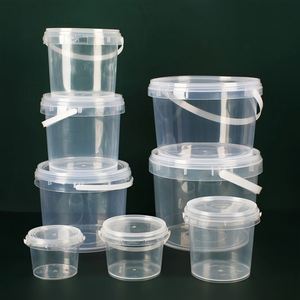 Seau en plastique PP transparent recyclable et écologique de qualité alimentaire, avec logo personnalisé, 300ML/500ML/1L/2L/3L/5L, pour le stockage de liquides et d'eau - Product Image 3