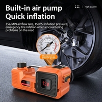 Cric hydraulique électrique multifonctionnel portable pour voiture 12V DC avec clé électrique, pompe à air et marteau