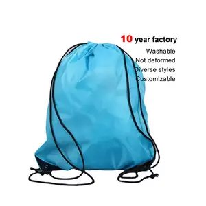 Оптовая Продажа спортивный водонепроницаемый Оксфорд ткань полиэстер нейлон открытый карман рюкзак на шнурке