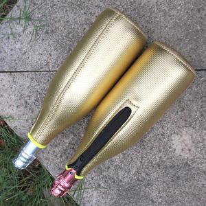 RYO Neoprene Waterproof Insulated 750ml Single Bottle Wine Tote Travel Carrier Bag Zipper Closure Anti-slip Metallic <b>Cooler</b> - Product Image 5