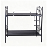 Lit superposé en acier noir au design moderne avec échelle pour dortoir et chambre à coucher