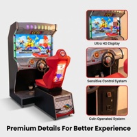 Simulateur de conduite de voiture à monnayeur DX Arcade Racing Game Machine de 43 pouces avec éclairage LED et siège de course rouge, en métal commercial