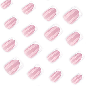 Ongles press-on carrés en ABS rose pur de haute qualité, pré-dessinés, <span class=keywords><strong>manucure</strong></span> française, 24 pièces, emballage en boîte - Product Image 3