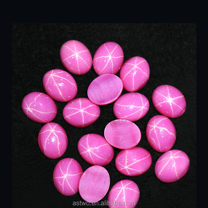 مختبر خلق جولة مسطحة الظهر البيضاوي قطع نجوم الياقوت الأحجار الكريمة قيراط نجمة حمراء الياقوت لصنع المجوهرات - Product Image 4