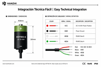 Sensor Inteligente de Nitratos HANZHI HZY563-B para Sistemas Hidropónicos y NFT, Sonda de Nitrato Inteligente para Invernaderos en Almería