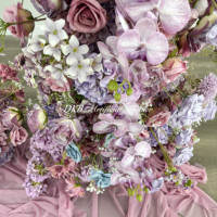Arche de fleurs de mariage personnalisée en soie rose, centre de table pour décoration de mariage