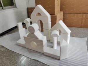 Équipement de jeux de gymnastique sensorielle intérieur/extérieur mignon blanc Beige gris bébé apprentissage blocs de jeu doux Cubes de château <span class=keywords><strong>pour</strong></span> la récréation - Product Image 6