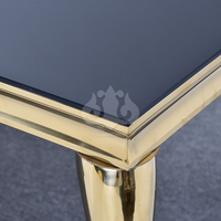 Vente directe en usine de table de banquet de luxe personnalisable table de mariage en acier inoxydable doré design moderne pour hôtels