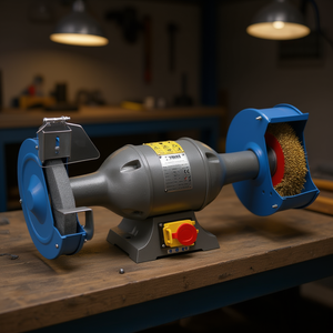 Amoladora Combinada Profesional Fervi con Ejes Largos de 150 mm, Herramienta de Banco con Disco de Amolado - Product Image 3